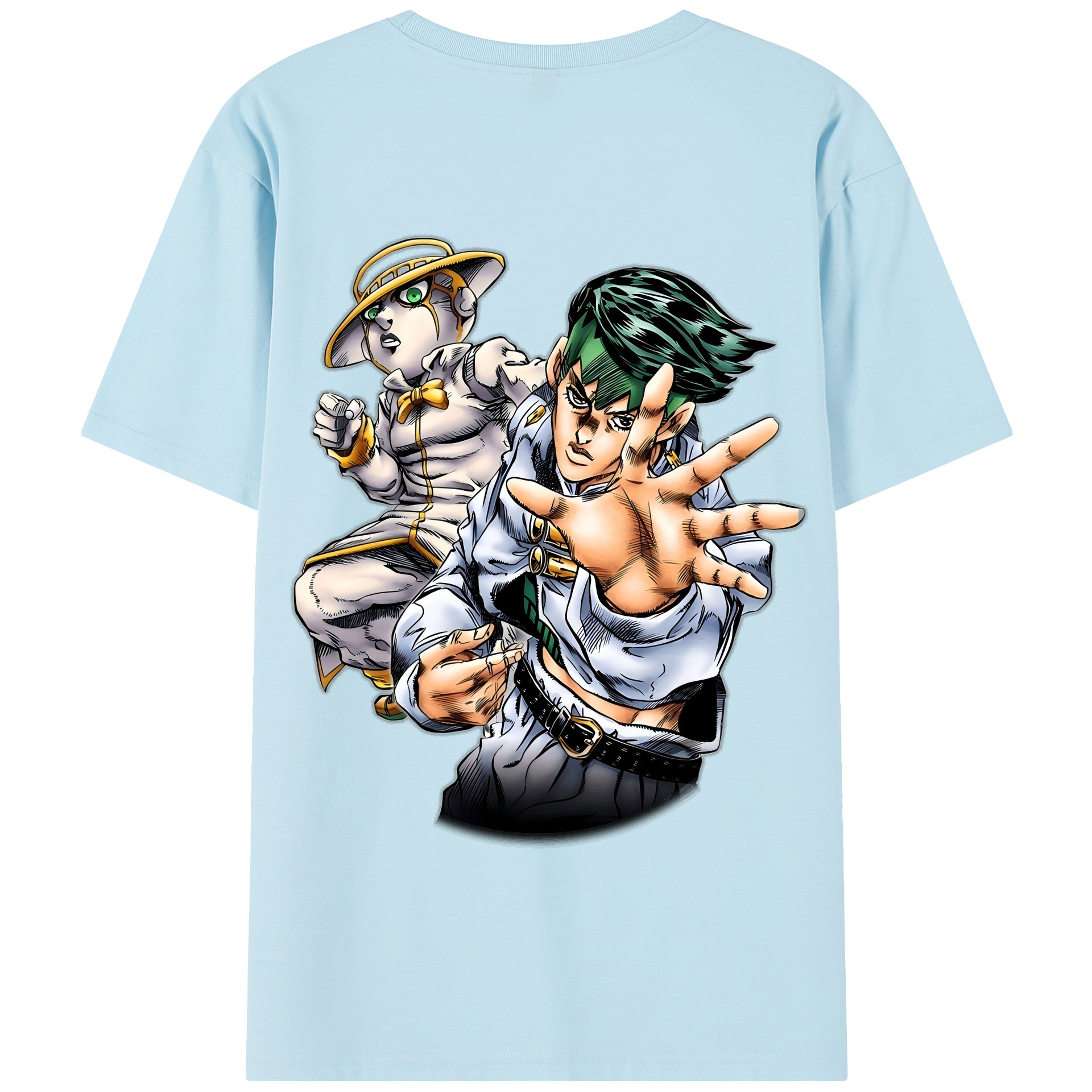 （画像用） ジョジョの奇妙な冒険 岸辺 露伴（きしべ ろはん） JoJo's Bizarre Adventure Rohan Kishibe 綿100％半袖Tシャツ（背面プリント）